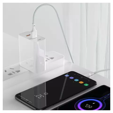 USB кабель Baseus Simple Wisdom Kit, USB тип-C, USB тип-A, 150 см, 40 Вт, 5 А, белый, 2 шт., #TZCATZJ-02 Превью 2