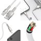 USB Cable Baseus Cafule Series Metal, (USB type-A, Lightning, 100 cm, 2.4 A, white, nylon braided) #CALJK-A02 Preview 1