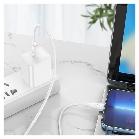 USB кабель Hoco X96, USB тип-C, Lightning, 100 см, 20 Вт, белый, #6931474799050 Превью 1
