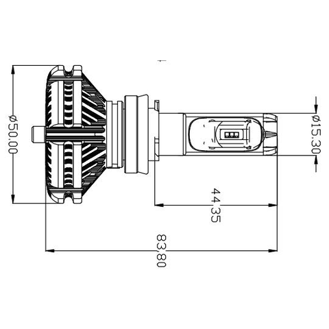 Car LED Headlamp Kit UP-X3HL-H7W-6000LM (H7, 6000 lm, cold white) Preview 1
