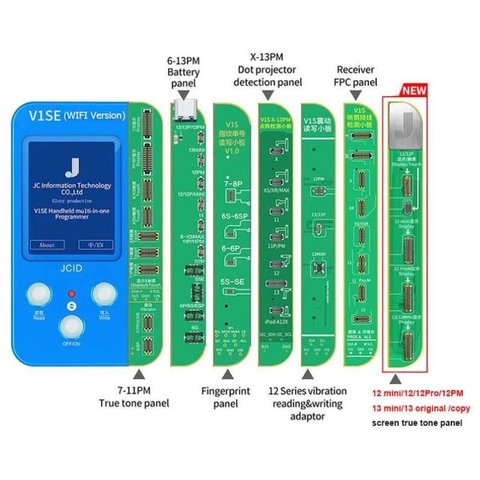 Programador JC V1SE para iPhone 7 - 13 (versión con opción de desbloqueo de WiFi, 7 placas) Vista previa  1