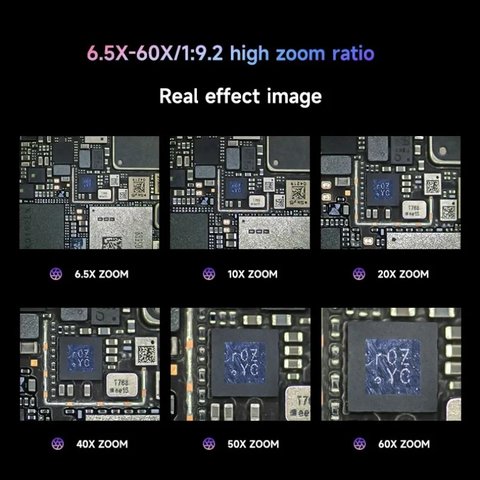 Microscopio Mechanic ROBOT6560T-B11, trinocular, 6,5X-60X Vista previa  6