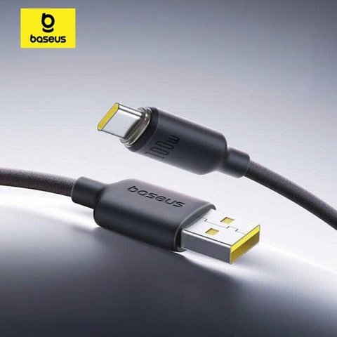 USB кабель Baseus Foamed Silicone, USB тип-C, USB тип-A, 100 см, 100 Вт, черный, #E0426800 Превью 1