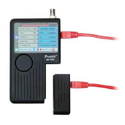 Прибор для проверки кабелей RJ11/RJ45/BNC/USB Pro'sKit MT-7057 Превью 1